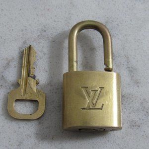 Authentic Louis Vuitton Brass Padlock and Key Set!